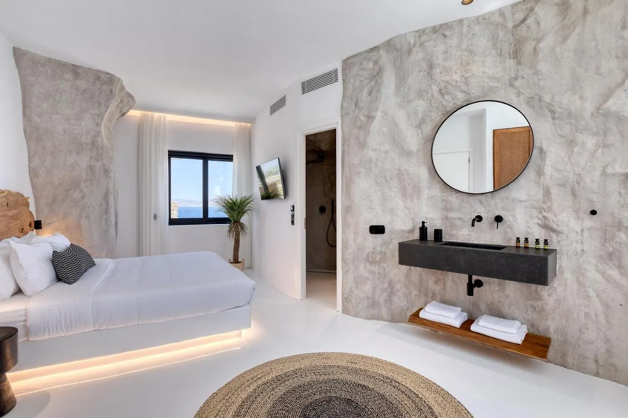빌라 Mykonos Town Black Villa- Cave Heated Pool