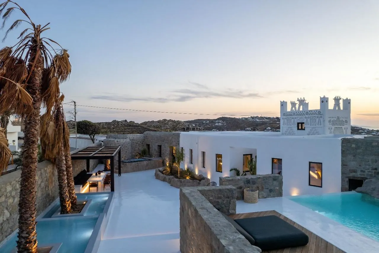 빌라 Mykonos Town Black Villa- Cave Heated Pool
